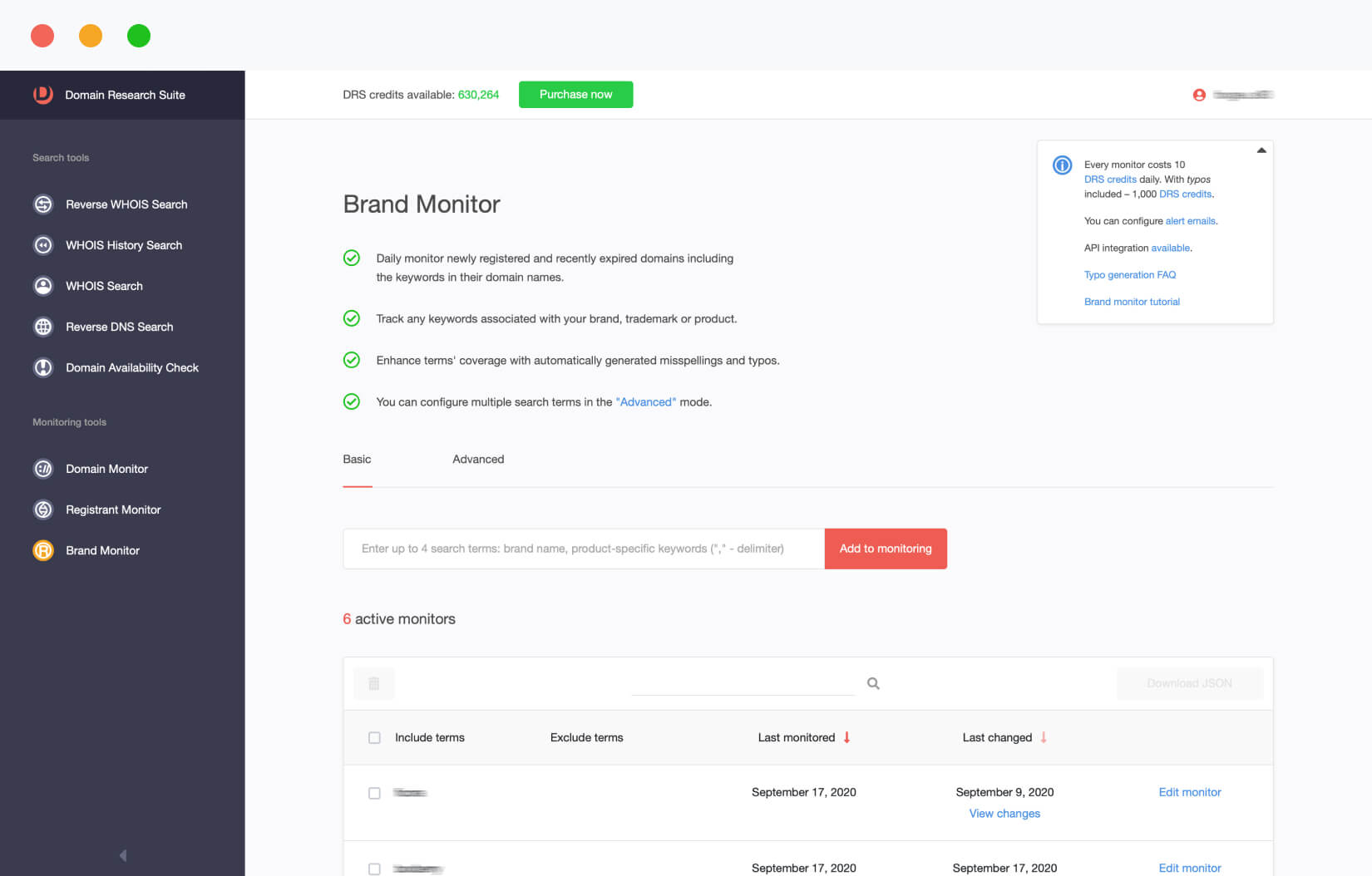 Brand Monitor | Domain Research Suite | WhoisXML API